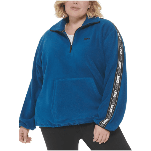 DKNY Plus Fleece Pullover Sweatshirt - Blue 3X - Women's Top - Image 2