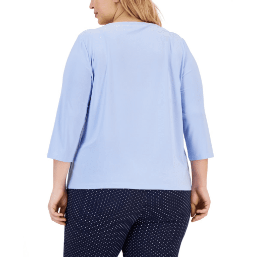 Kasper Plus Size Twisted Cutout 34-S California Sky 3X - Image 3