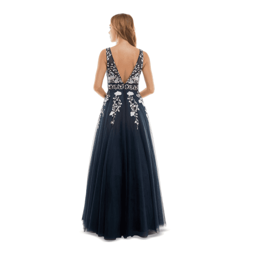 Say Yes to the Prom Embroidered Gown Navypink 3 - Image 3