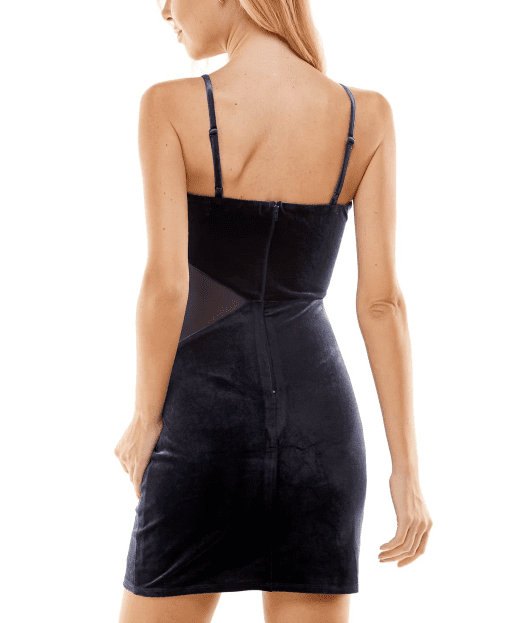 Trixxi Juniors Mesh-Cutout Velvet St Navy XXL - Image 3