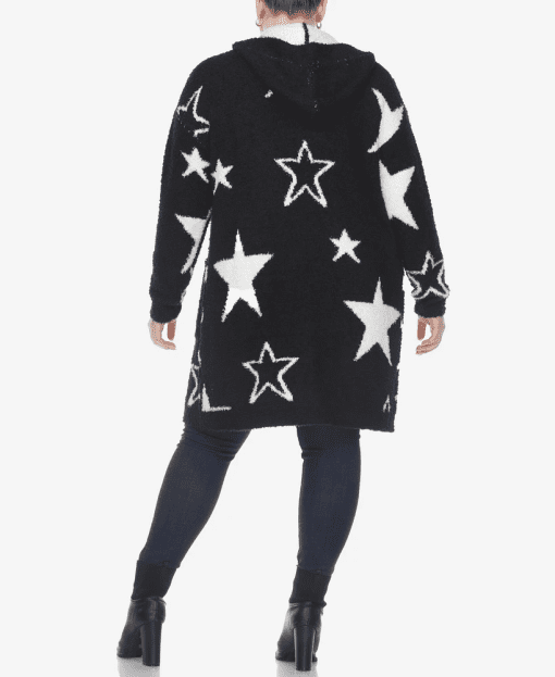 White Mark White Mark Plus Size Hooded Op Black, White Stars 2X3X - Image 2