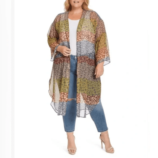 Jessica Simpson Plus Size Floral Kimono Cardigan - 2X - Image 2