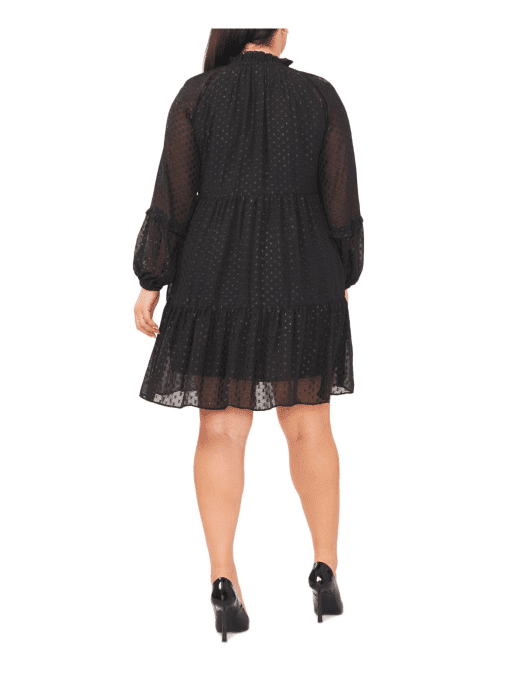 MSK Plus Size Split-Neck Chiffon L Black 2X - Image 2