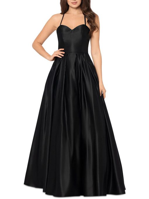 Blondie Nites Women's Juniors Illusion Long Evening Dress 3