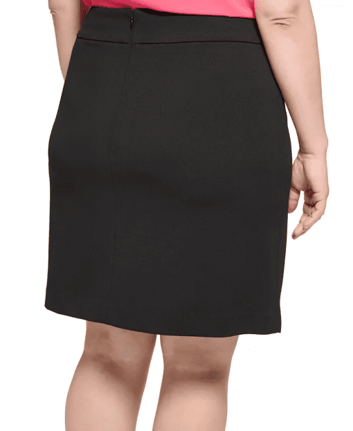 Calvin Klein Plus Size Wrap-Look Scuba Crep Black 24W - Image 2