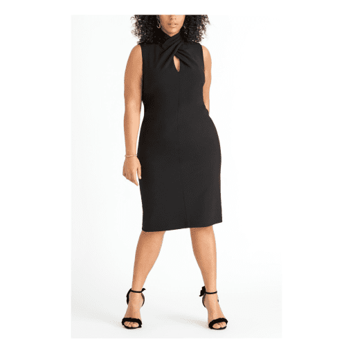 RACHEL Rachel Roy Plus Size Twisted Sheath Dress Black 24W - Image 2