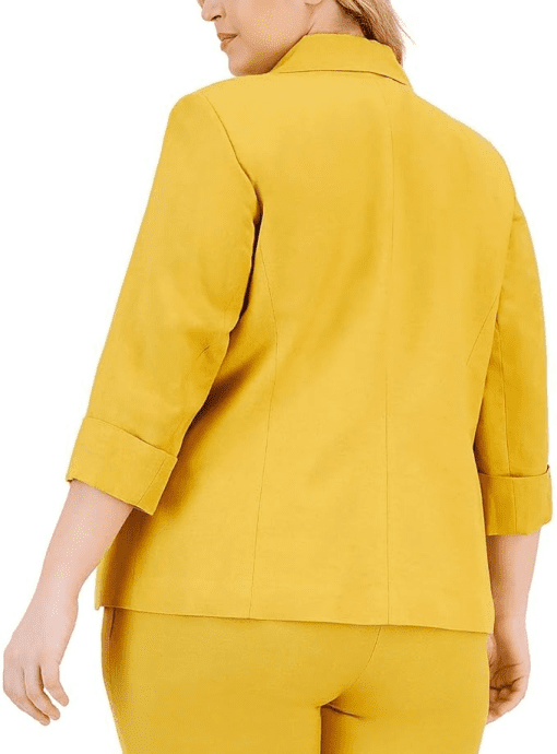 Kasper Plus Size Notch-Lapel Snap-Fro Butterscotch 20W - Image 3