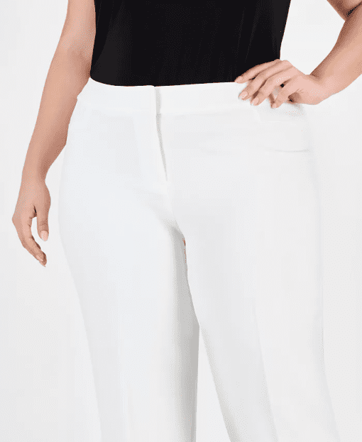 Calvin Klein Plus Size Mid-Rise Wide-Leg Pa White 20W - Image 4