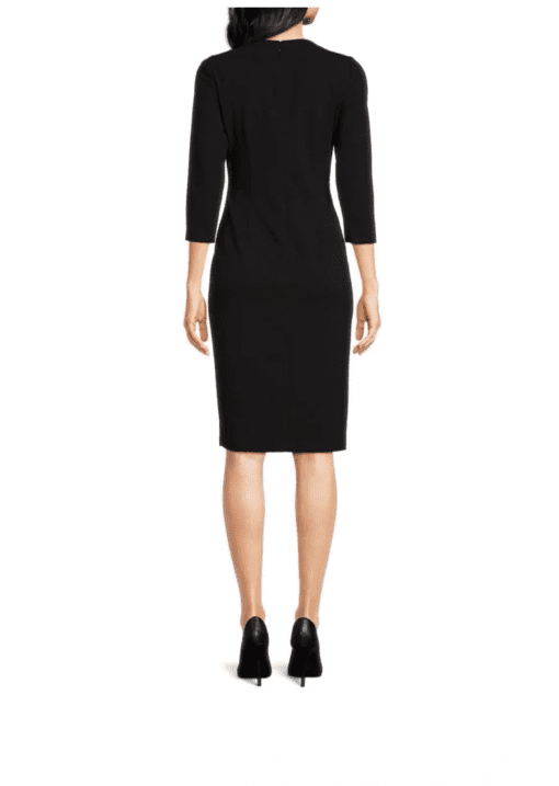 Calvin Klein Zip-Detail Scuba Crepe Bodycon Black 2 - Image 3