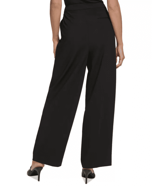 DKNY Womens Crossover Pleated Fron Black 2 - Image 3