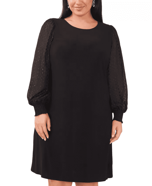 MSK Plus Size Round-Neck Illusion- Black 1X - Image 4