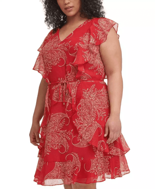 Tommy Hilfiger Plus Size Paisley-Print Fit Sambaivory 18W - Image 4