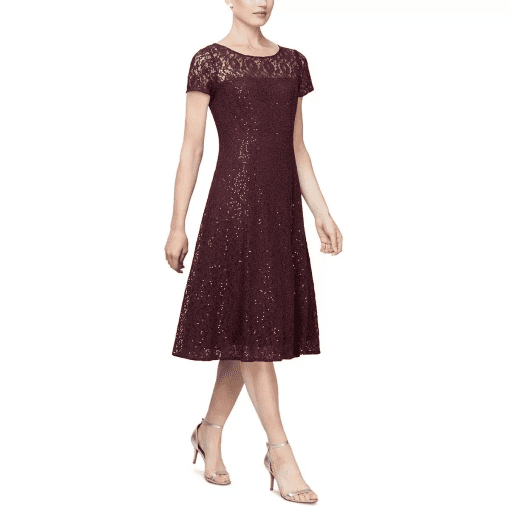 SL Fashions Sequined Lace Midi Dress Fig 18 - Image 2