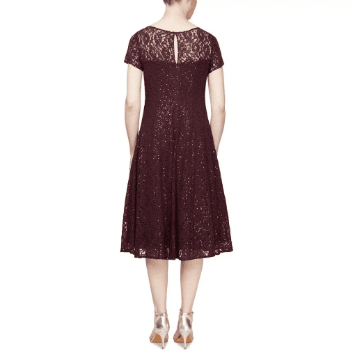 SL Fashions Sequined Lace Midi Dress Fig 18 - Image 3