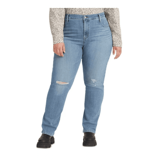 Levi's 724 High Rise Distressed Jeans Plus Size 16W Light Wash - Image 2