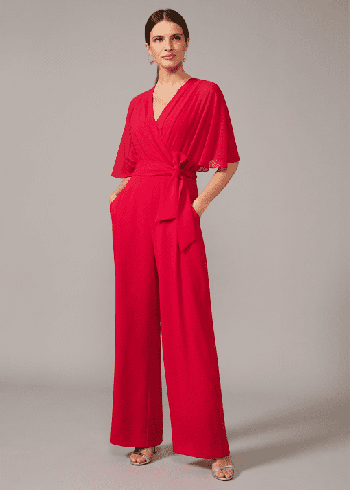 Donna Ricco Womens Surplice-Neck Balloon- Red 16 - Image 2