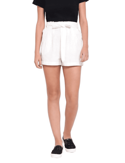 Calvin Klein Womens High Waisted Linen Sho Soft White 16 - Image 2