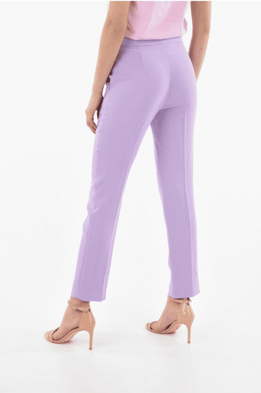 Kasper Slim Straight-Leg Trousers Lavender Mist 16 - Image 3