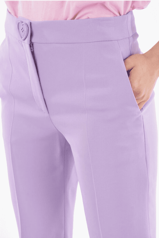 Kasper Slim Straight-Leg Trousers Lavender Mist 16 - Image 4