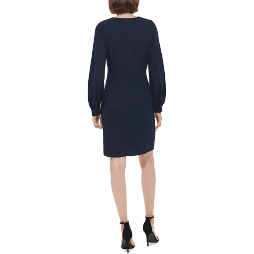 DKNY Womens Long-Sleeve Surplice-N Navy 16 - Image 3