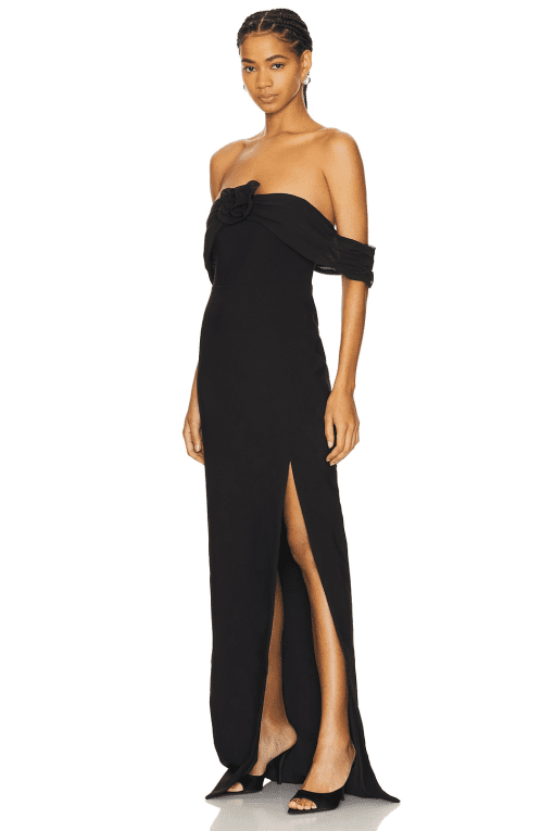 XSCAPE Womens Off-The-Shoulder Scuba Black 16 - Image 4