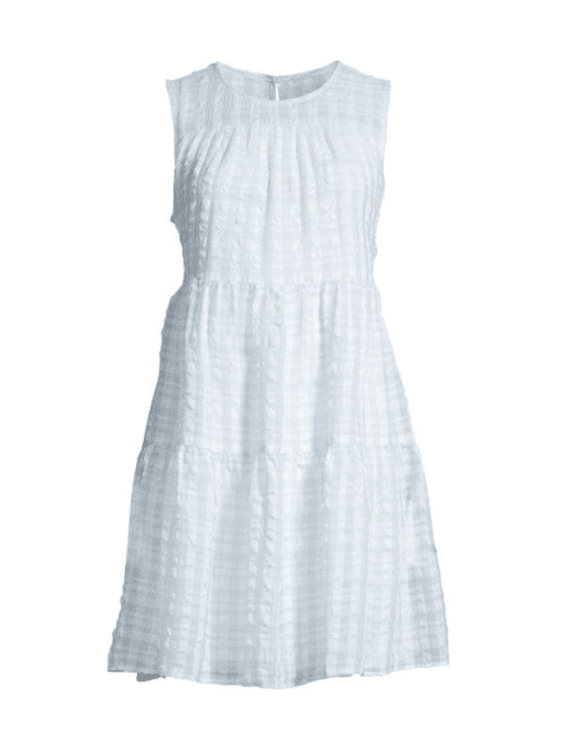 Calvin Klein Plaid A-Line Dress SereneCream 16 - Image 4