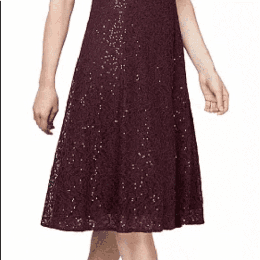 SL Fashions Sequined Lace Midi Dress Fig 16 - Image 3