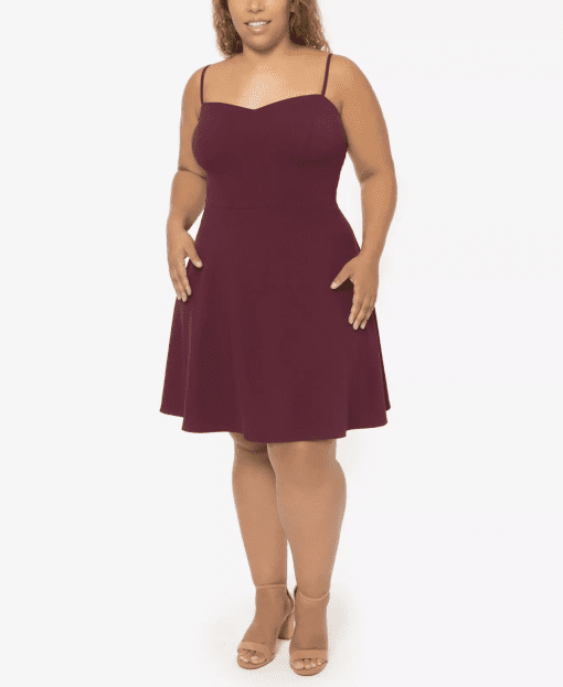 City Studios Trendy Plus Size Lace-Back Ska Medium Eggplant 14W - Image 2