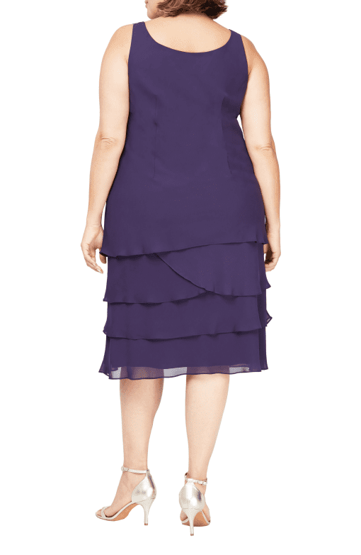 SL Fashions Plus Size Purple Tiered Dress - Cocktail Party Size 14W - Image 4