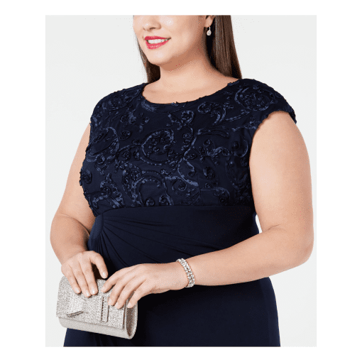 Connected Plus Size Soutache Faux-Wrap D Navy 14W - Image 4