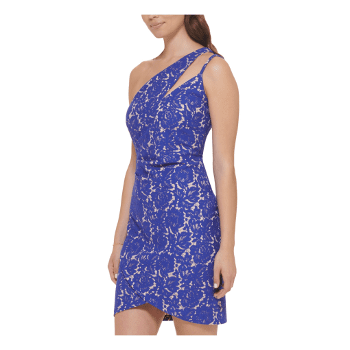 GUESS Womens Bonded Lace Cutout One Cobalt Nude 14 - Image 4