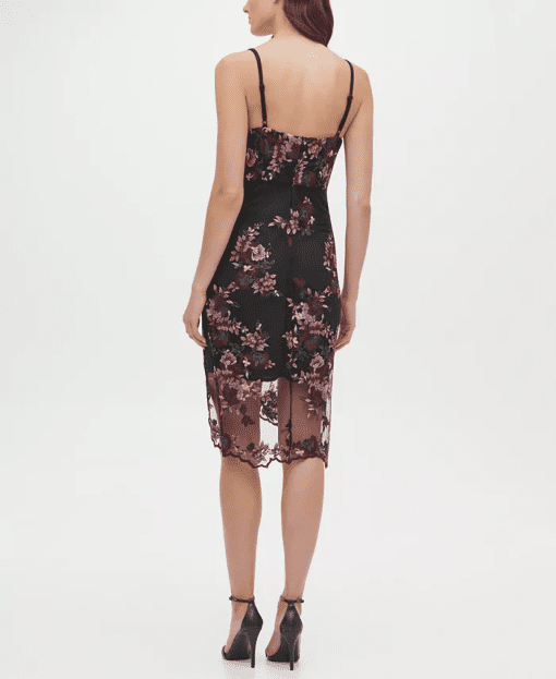 GUESS Sleeveless Floral Lace Chiffon BlackPink 14 - Image 3