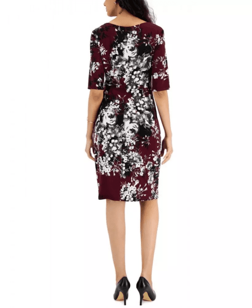 Connected Floral Print Dress Bordeaux Size 12 - Women's Dresses - Image 4