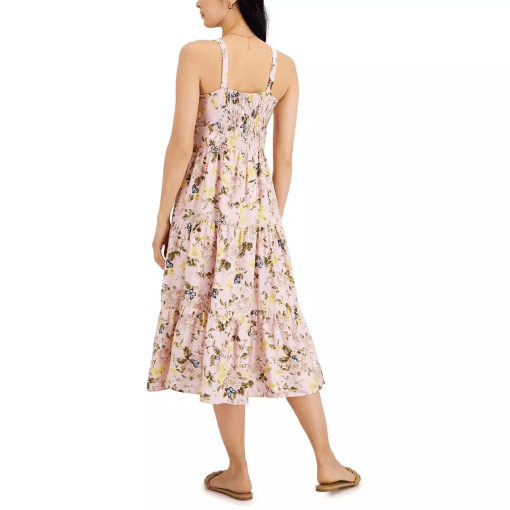 I.N.C. International Concepts Printed Tiered Midi Dress, Cre Pink Carnation Combo 12 - Image 3