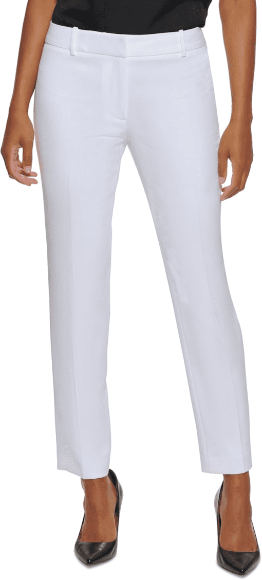 Calvin Klein Petite Mid-Rise Ankle Pants White 10P - Image 2