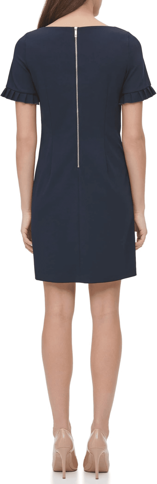 Tommy Hilfiger Petite Ruffle-Sleeve Dress Sky Captain 10P - Image 4