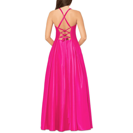 Blondie Nites Hot Pink Corset Prom Dress - Juniors Sizes Available - Image 2