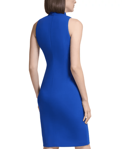 Calvin Klein Petite Blue Keyhole Sheath Dress - Cocktail Dress 0P - Image 3