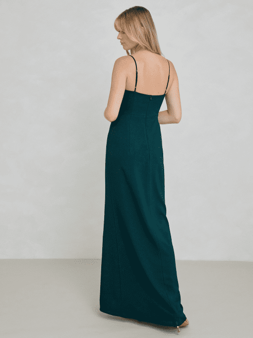 City Studios Green Slit Gown - Juniors Size 0 - Prom Dress - Image 4