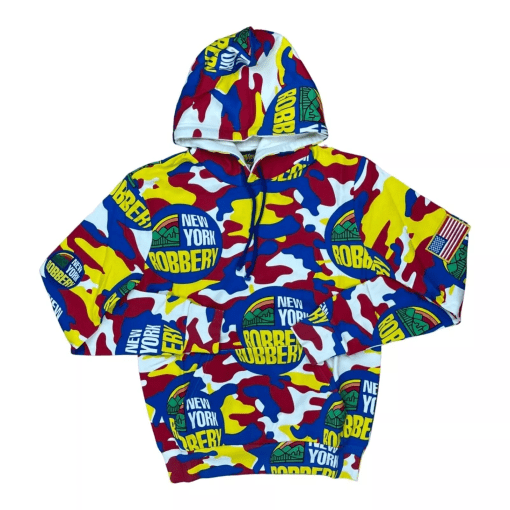 New York Robbery 'Lotto' Hooded Sweatshirt Multi-Color Camo XXXL - Image 2