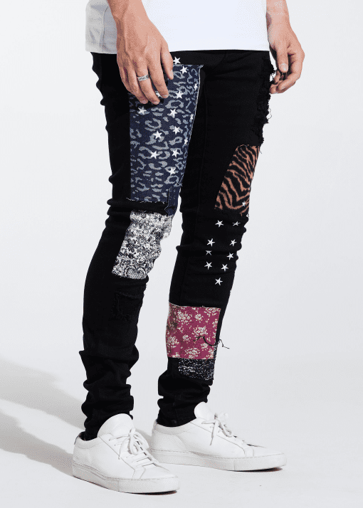 Embellish Gerard Multi Patch JeansMen Black 38 - Image 4