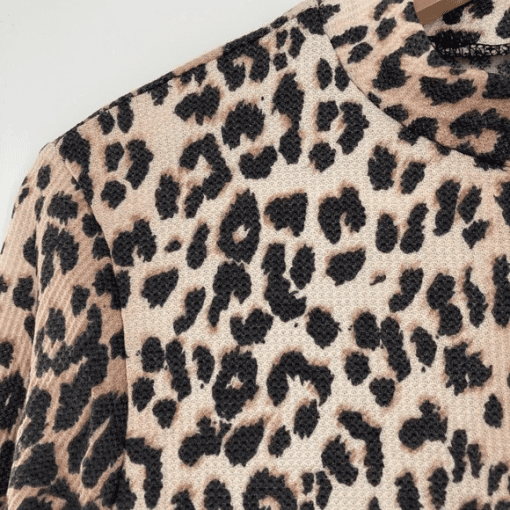 Abound Leopard Bodysuit XXS Animal Print Mock Neck Top - Image 4