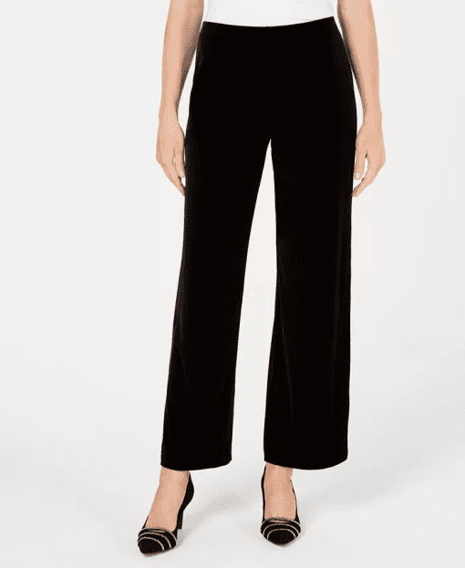 Alfani Womens Velvet Casual Wide Leg Pants L - Image 2