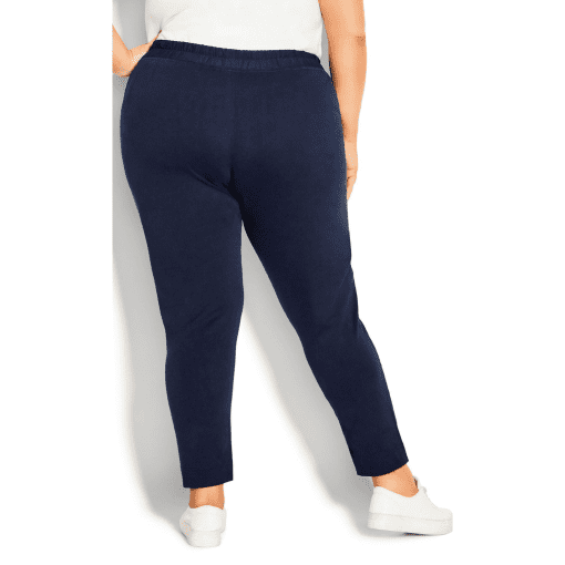 Plus Size Contrast Pocket Knit Pants - Navy 16 - Image 3