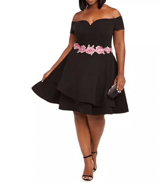 B Darlin Plus Size Black Floral Dress - Evening Gown - 24W - Image 2