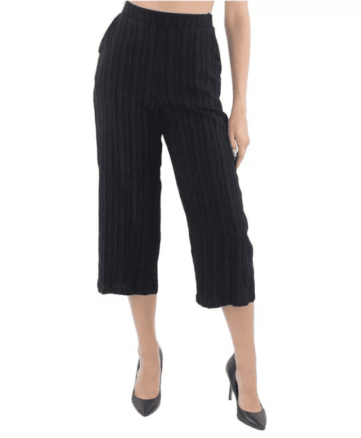 City Studio Black Ribbed Crop Pants - Juniors Size 9 - Women's Pants - Image 2