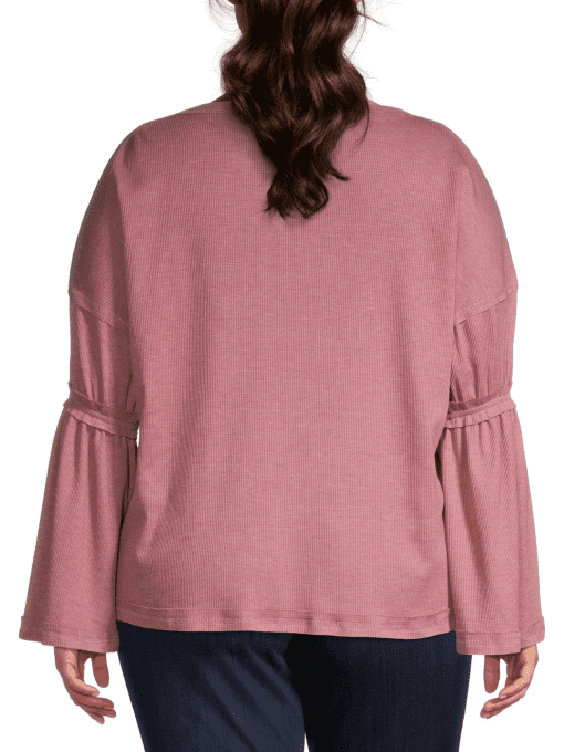 NWT Baea Plus Size Flare Sleeve Blouse Top Blush Pink XL - Image 2