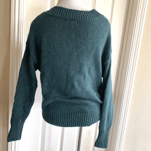 New Abound V-Neck Knit Nordstrom Flecked Chunky Pullover Sweater M Teal Green - Image 3