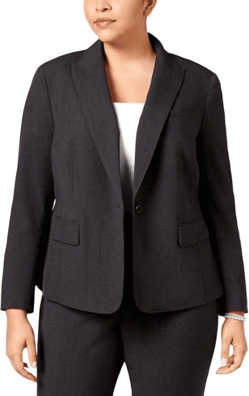 Anne Klein Womens Gray Single Button Wear to Work Jacket Size 20W - Image 2