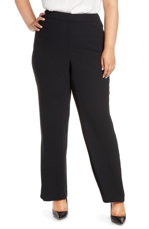 Vince Camuto Women's Moss Crepe Trousers Black Size 24W